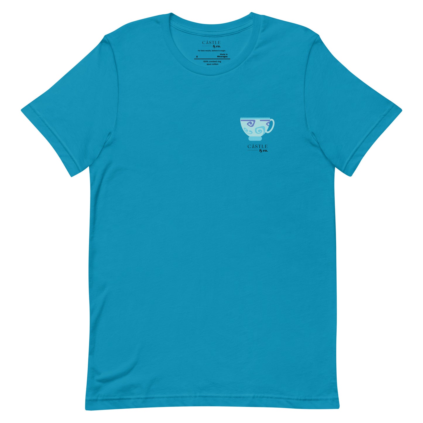 Blue Teacup - Unisex T-Shirt - Black Logo