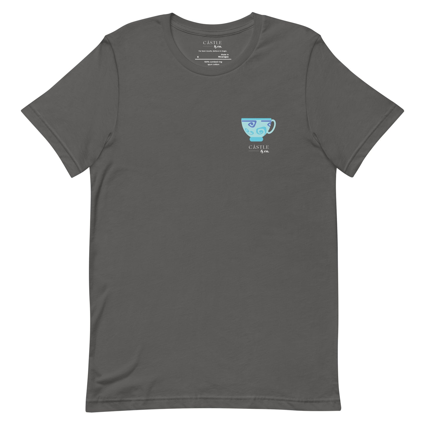 Blue Teacup - Unisex T-Shirt - White Logo