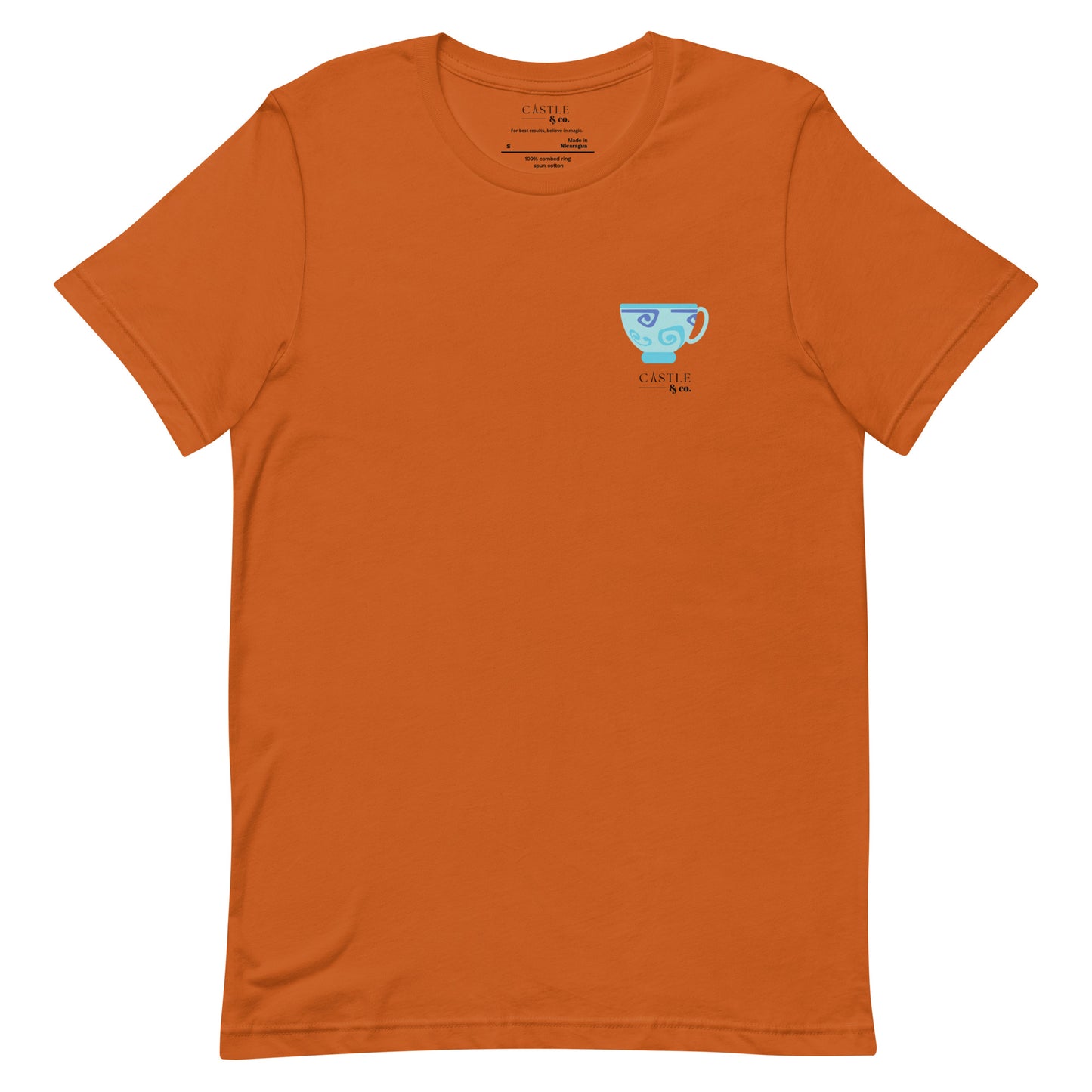 Blue Teacup - Unisex T-Shirt - Black Logo