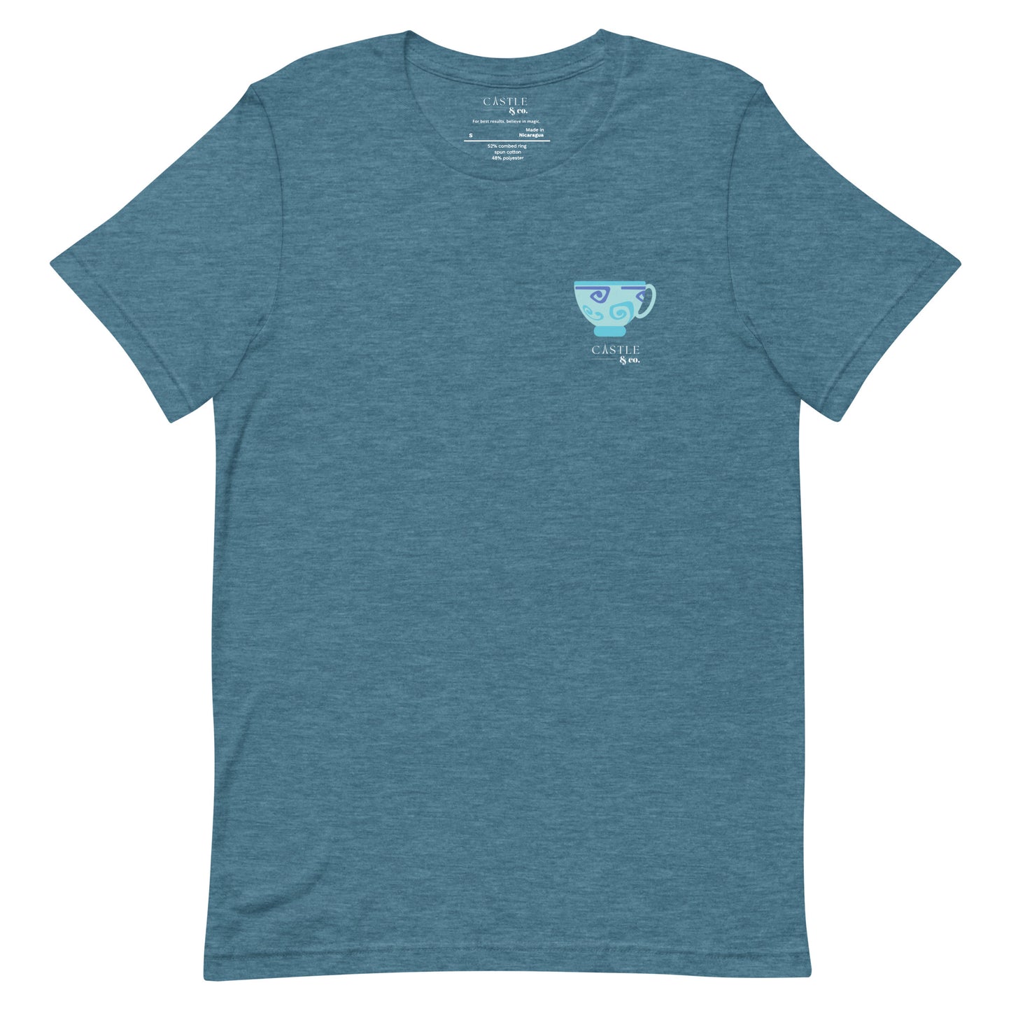 Blue Teacup - Unisex T-Shirt - White Logo