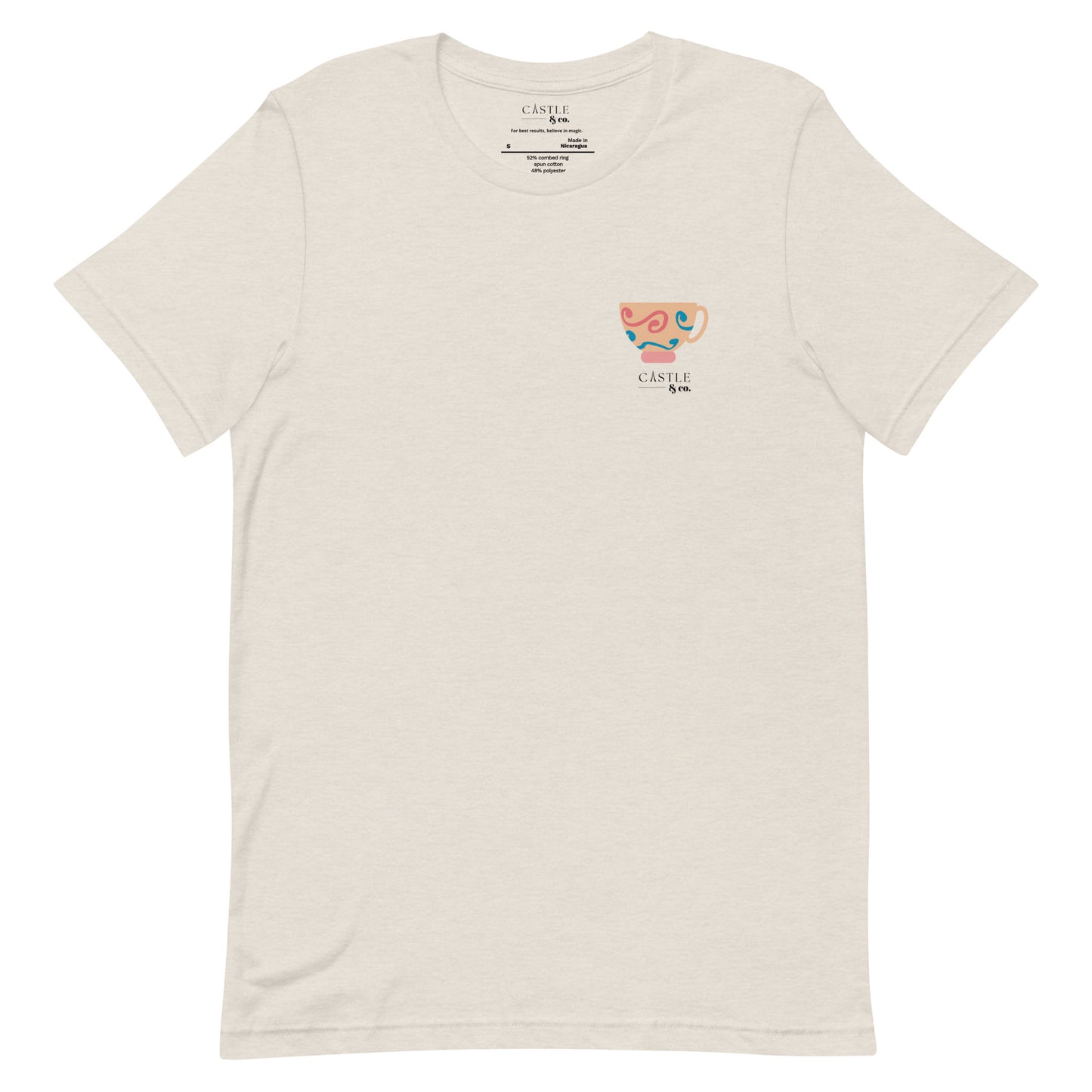 Peach Teacup - Unisex T-Shirt - Black Logo