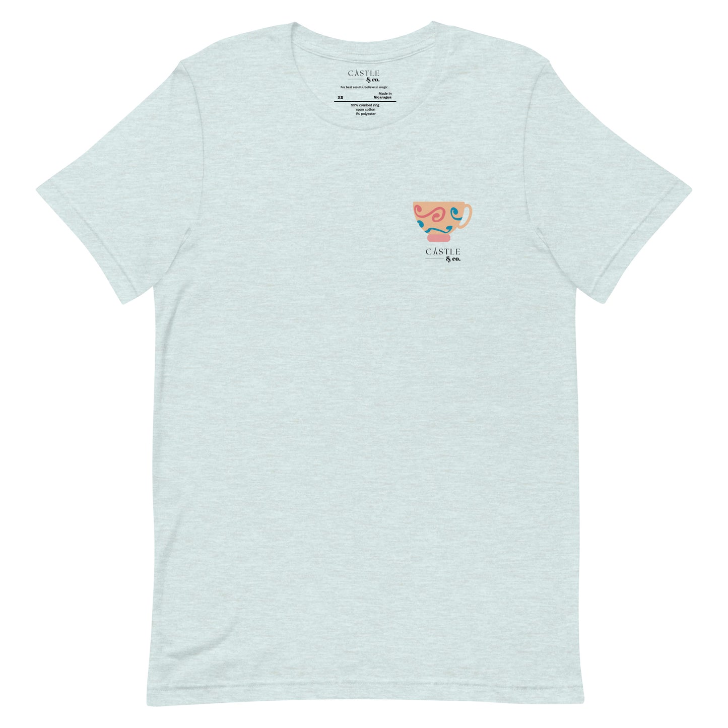 Peach Teacup - Unisex T-Shirt - Black Logo