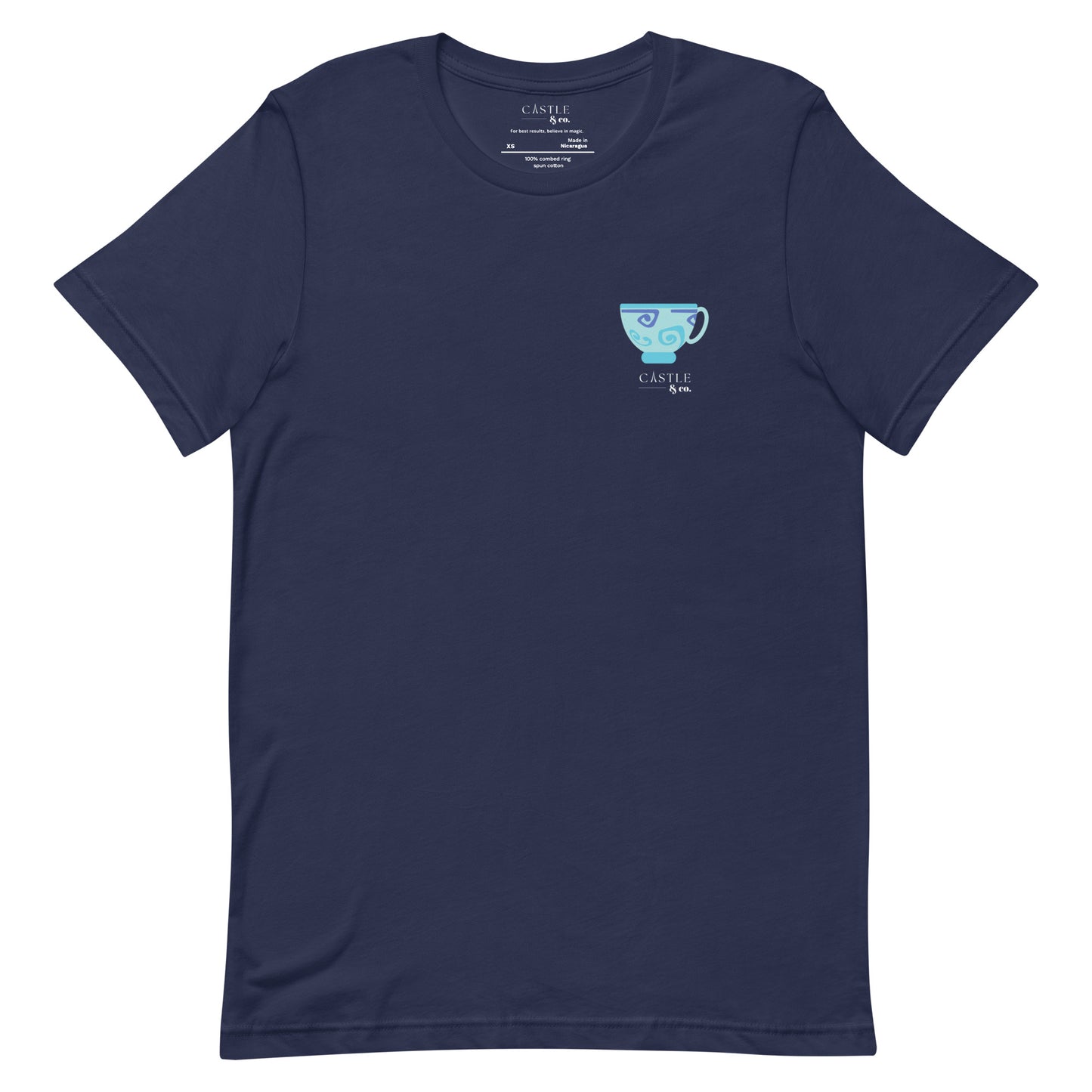 Blue Teacup - Unisex T-Shirt - White Logo