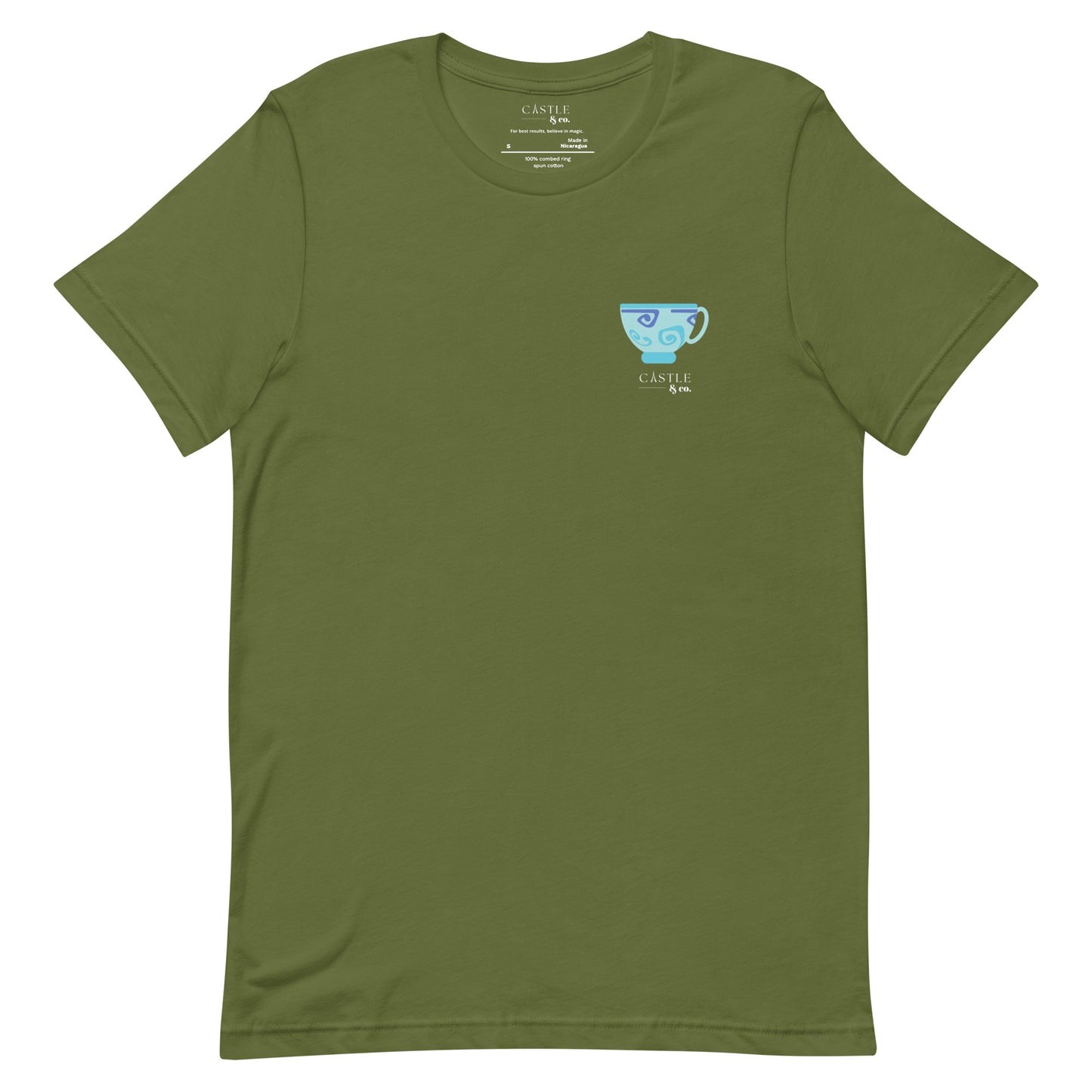 Blue Teacup - Unisex T-Shirt - White Logo