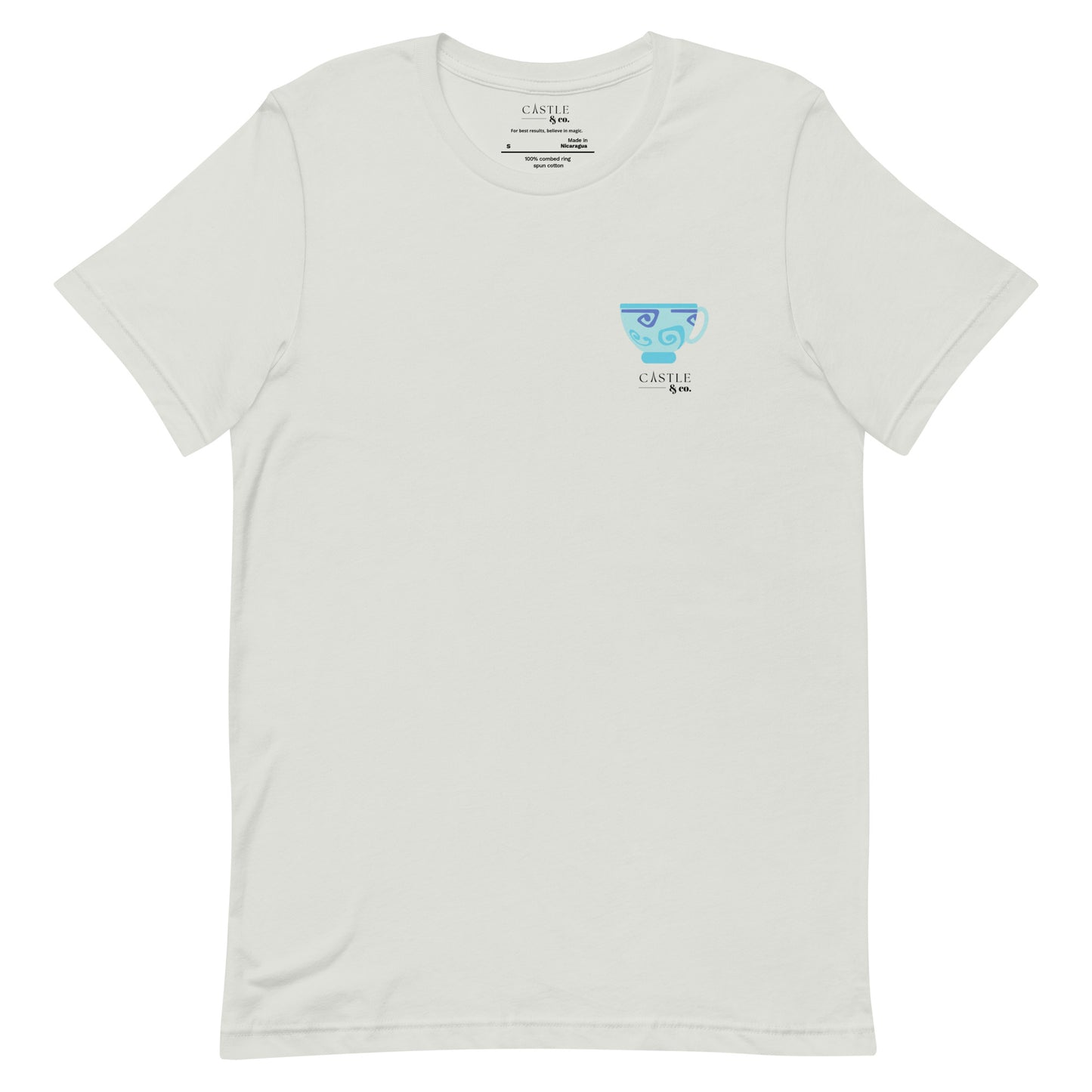 Blue Teacup - Unisex T-Shirt - Black Logo