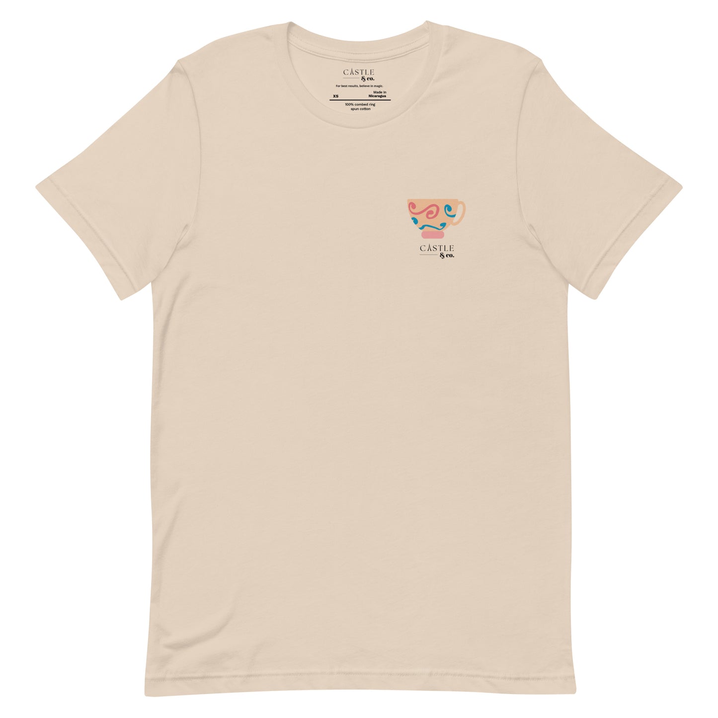 Peach Teacup - Unisex T-Shirt - Black Logo