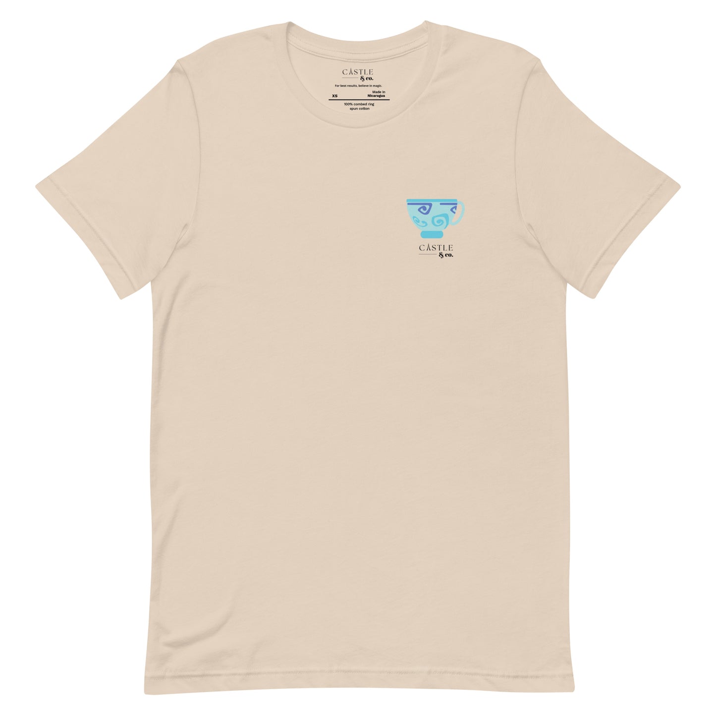 Blue Teacup - Unisex T-Shirt - Black Logo