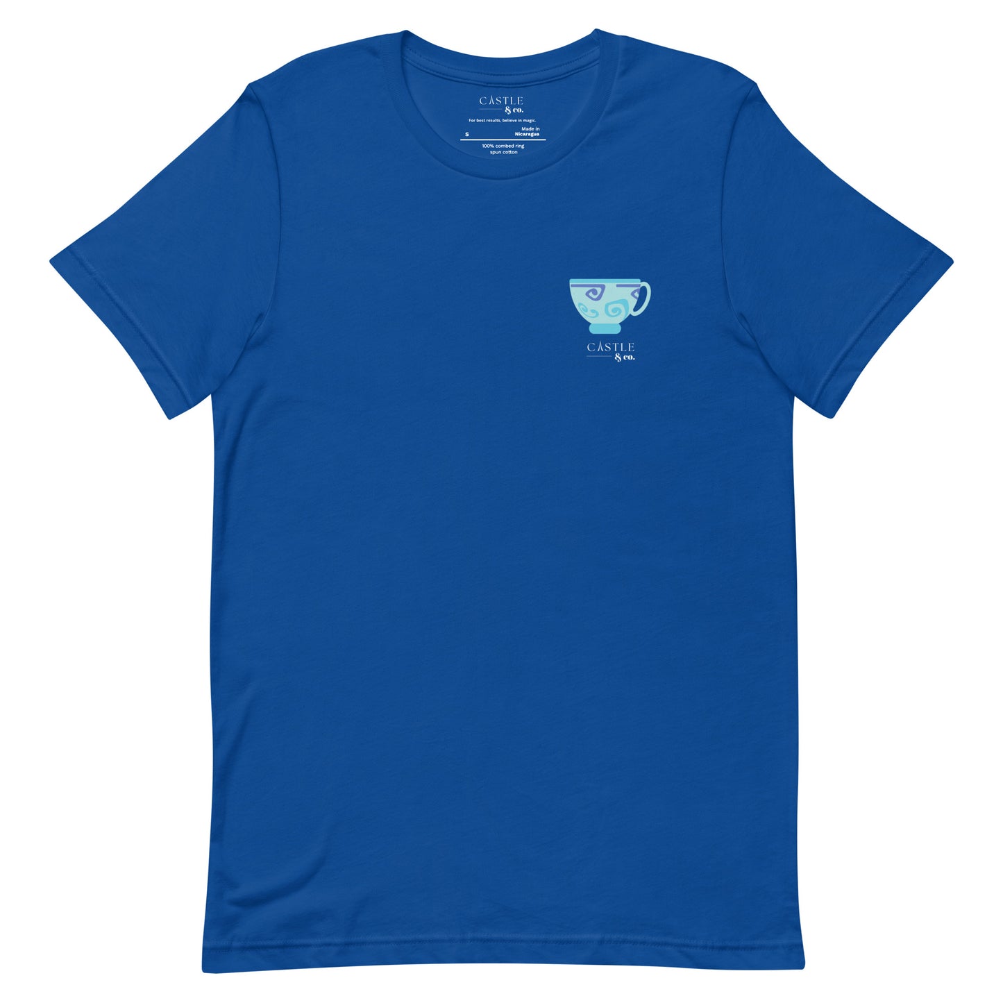 Blue Teacup - Unisex T-Shirt - White Logo