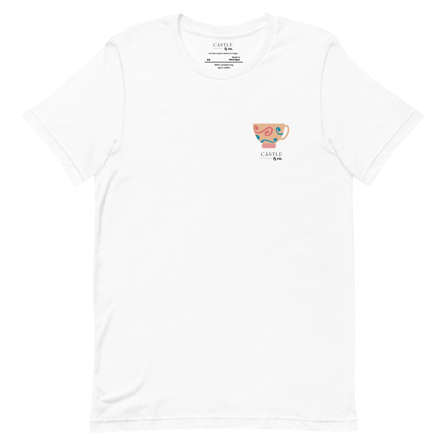 Peach Teacup - Unisex T-Shirt - Black Logo