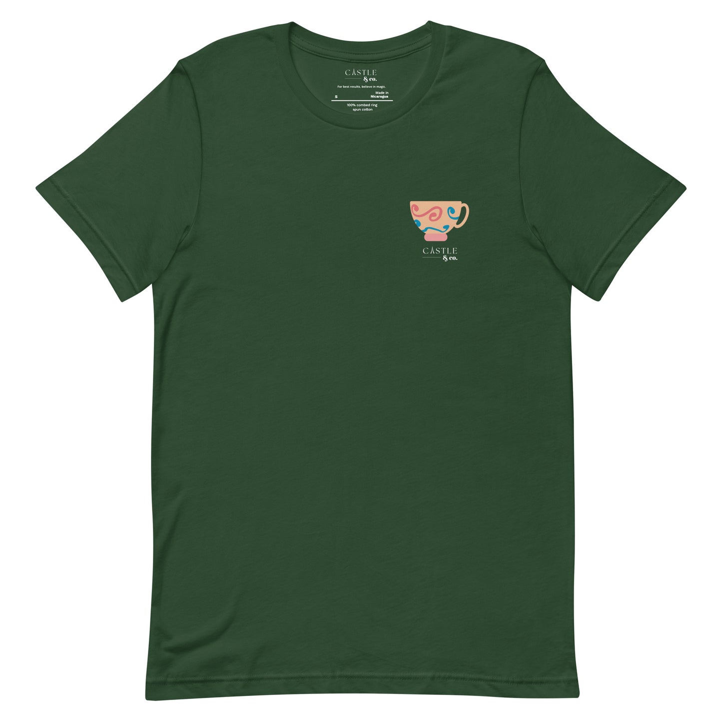 Peach Teacup - Unisex T-Shirt - White Logo