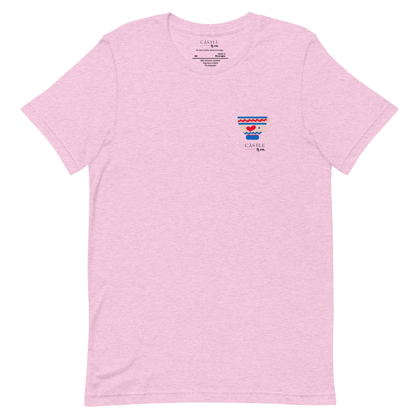 Pink Teacup - Unisex T-Shirt - Black Logo