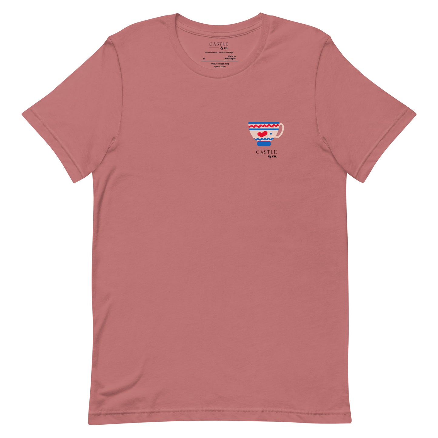 Pink Teacup - Unisex T-Shirt - Black Logo