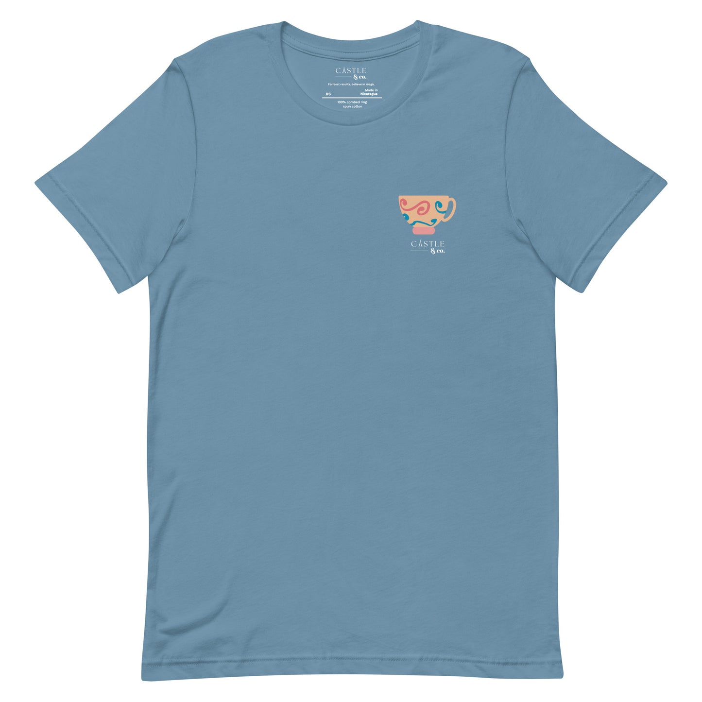 Peach Teacup - Unisex T-Shirt - White Logo